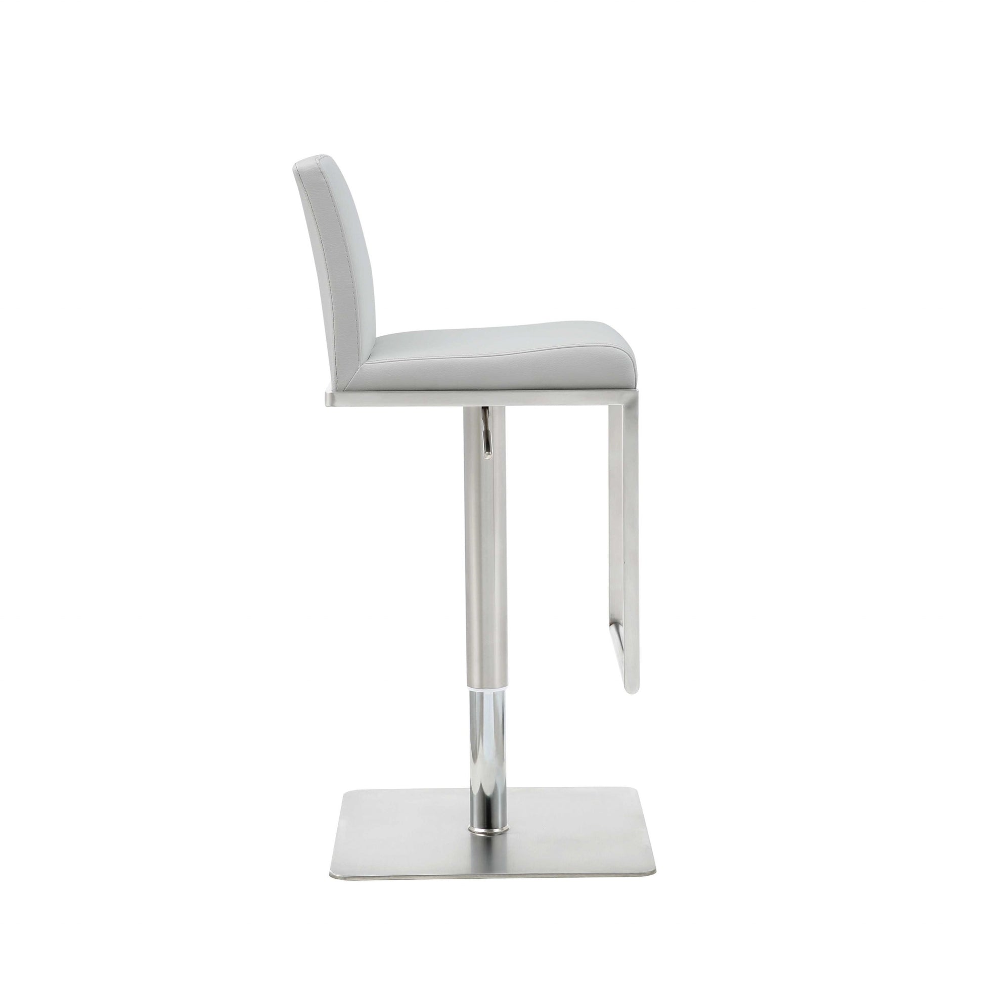 White & Silver Stainless Steel Bar Chair
