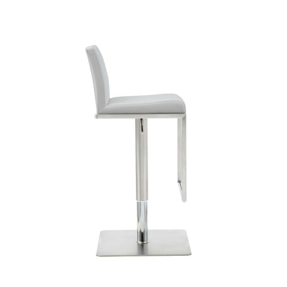 White & Silver Stainless Steel Bar Chair