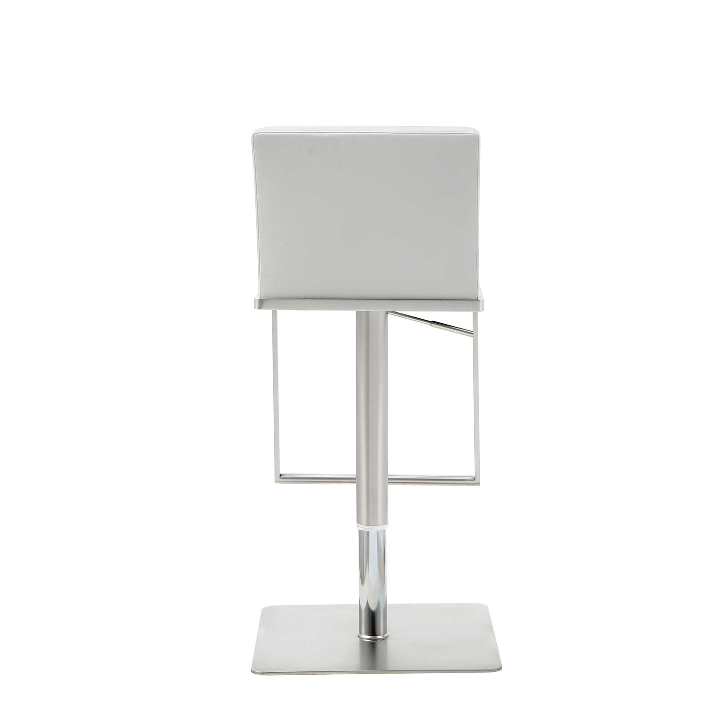 White & Silver Stainless Steel Bar Chair