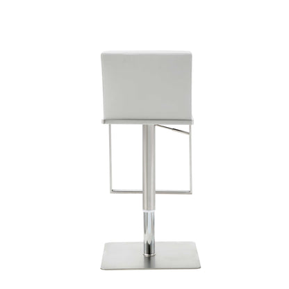 White & Silver Stainless Steel Bar Chair
