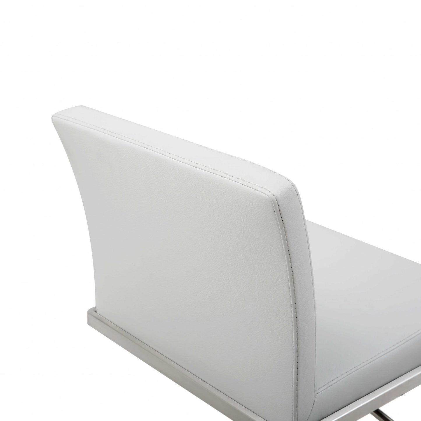 White & Silver Stainless Steel Bar Chair