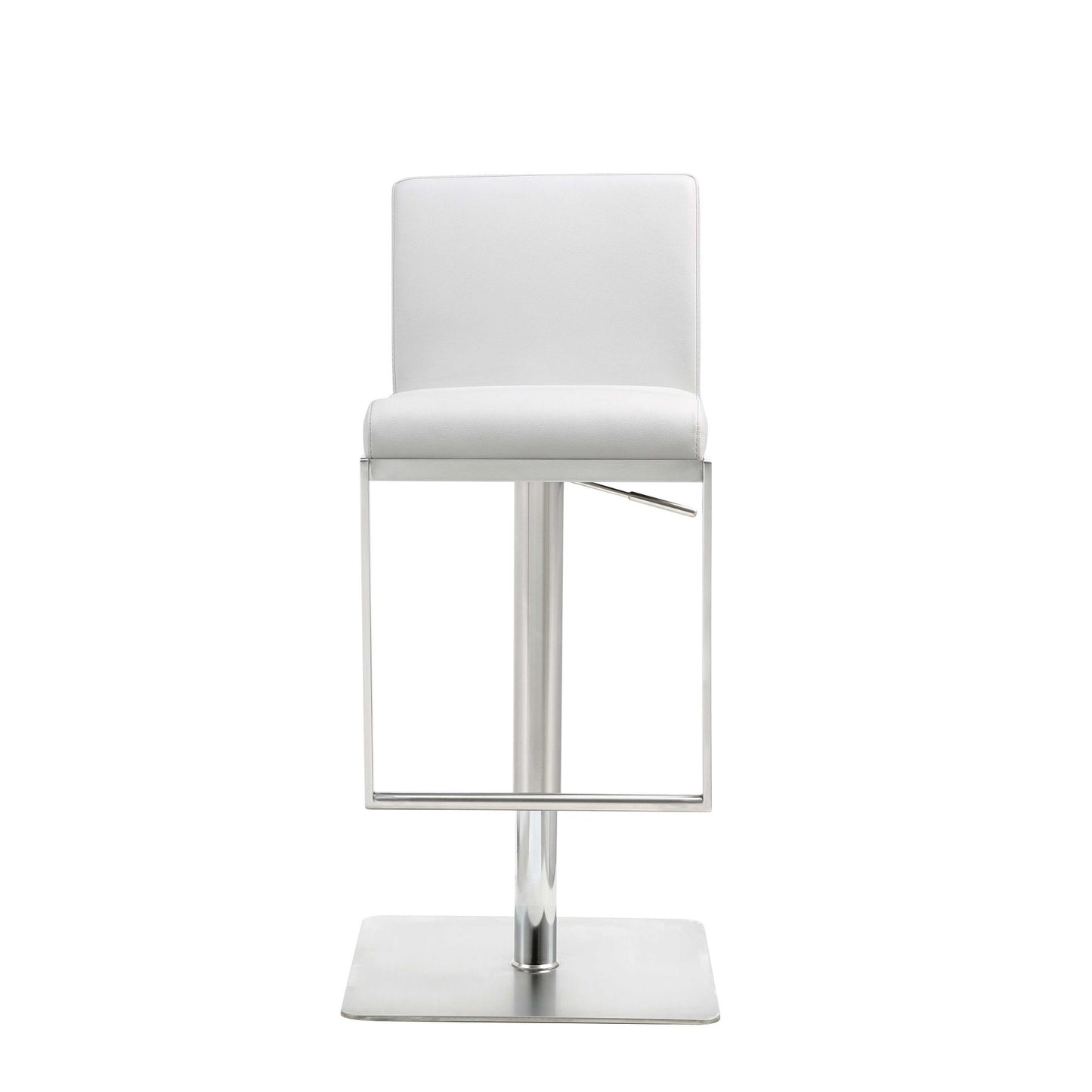 White & Silver Stainless Steel Bar Chair