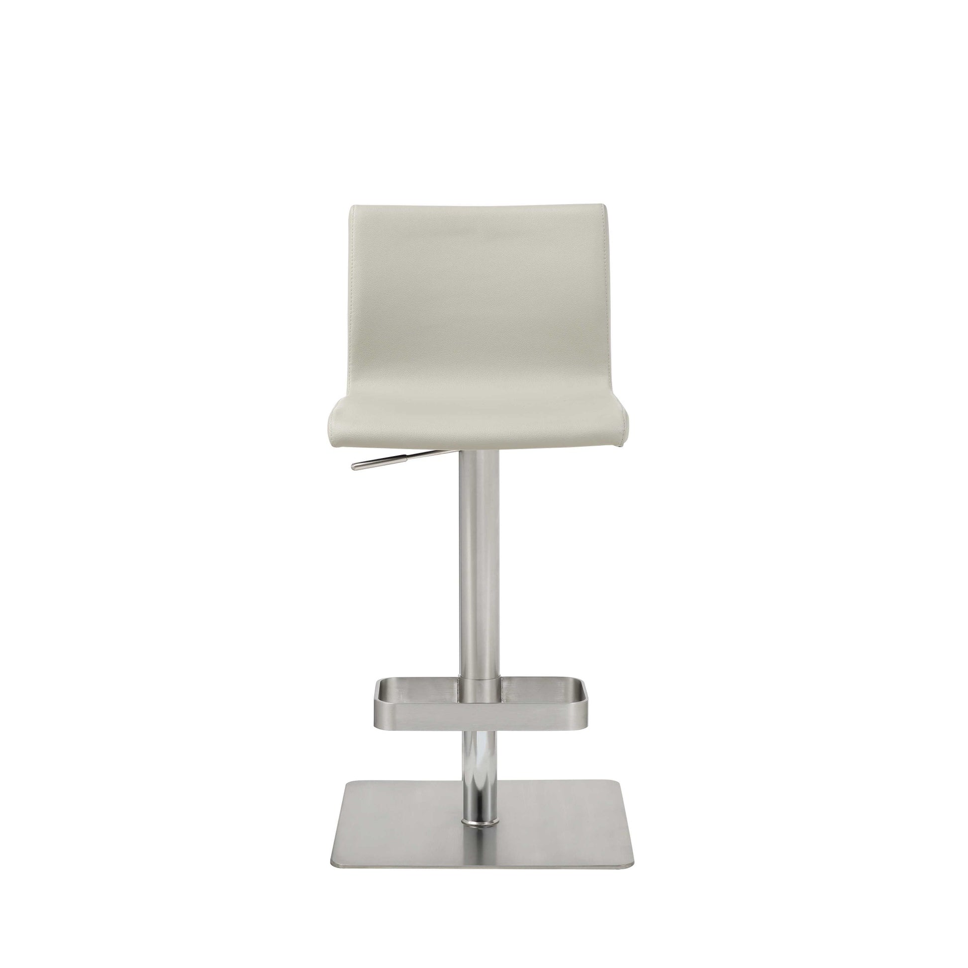 Light Gray & Silver Stainless Steel Counter Height Bar Chair