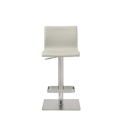 Light Gray & Silver Stainless Steel Counter Height Bar Chair