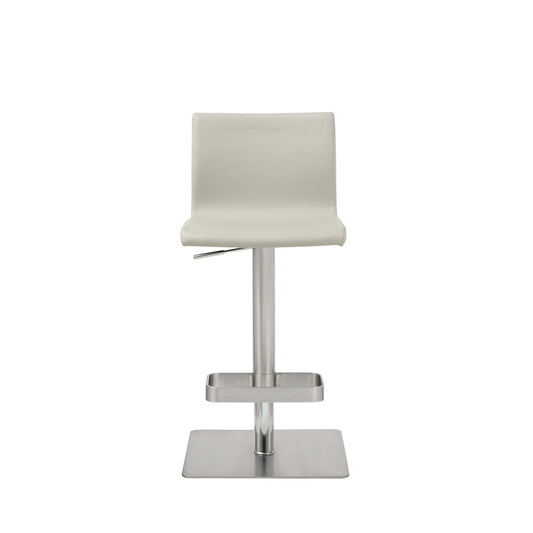 Light Gray & Silver Stainless Steel Counter Height Bar Chair