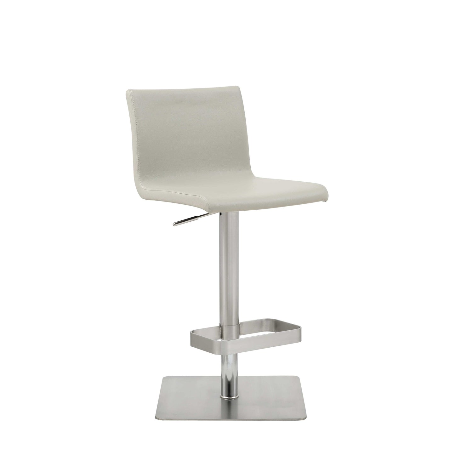 Light Gray & Silver Stainless Steel Counter Height Bar Chair
