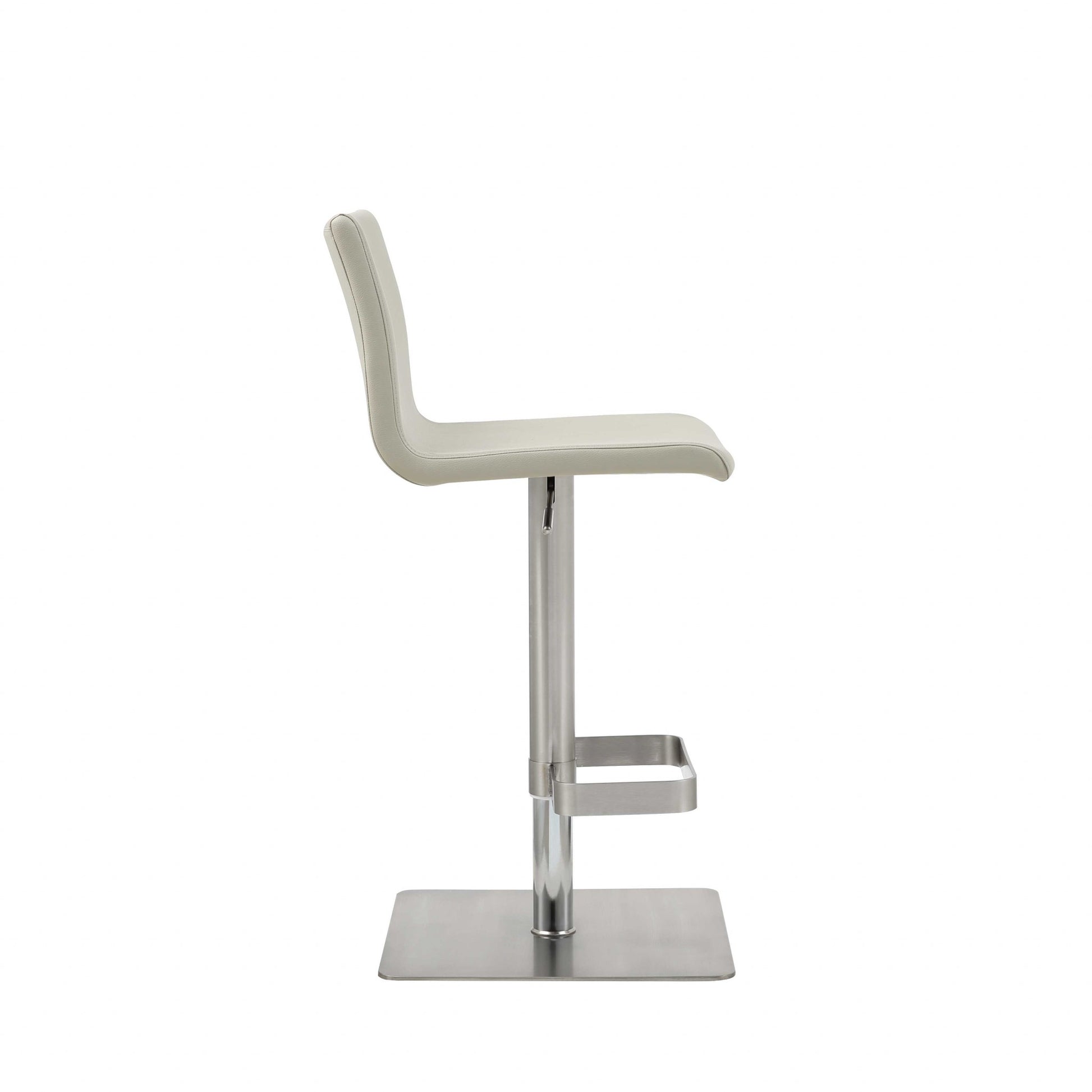 Light Gray & Silver Stainless Steel Counter Height Bar Chair