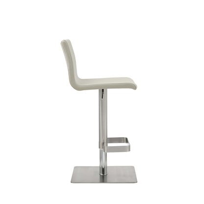 Light Gray & Silver Stainless Steel Counter Height Bar Chair