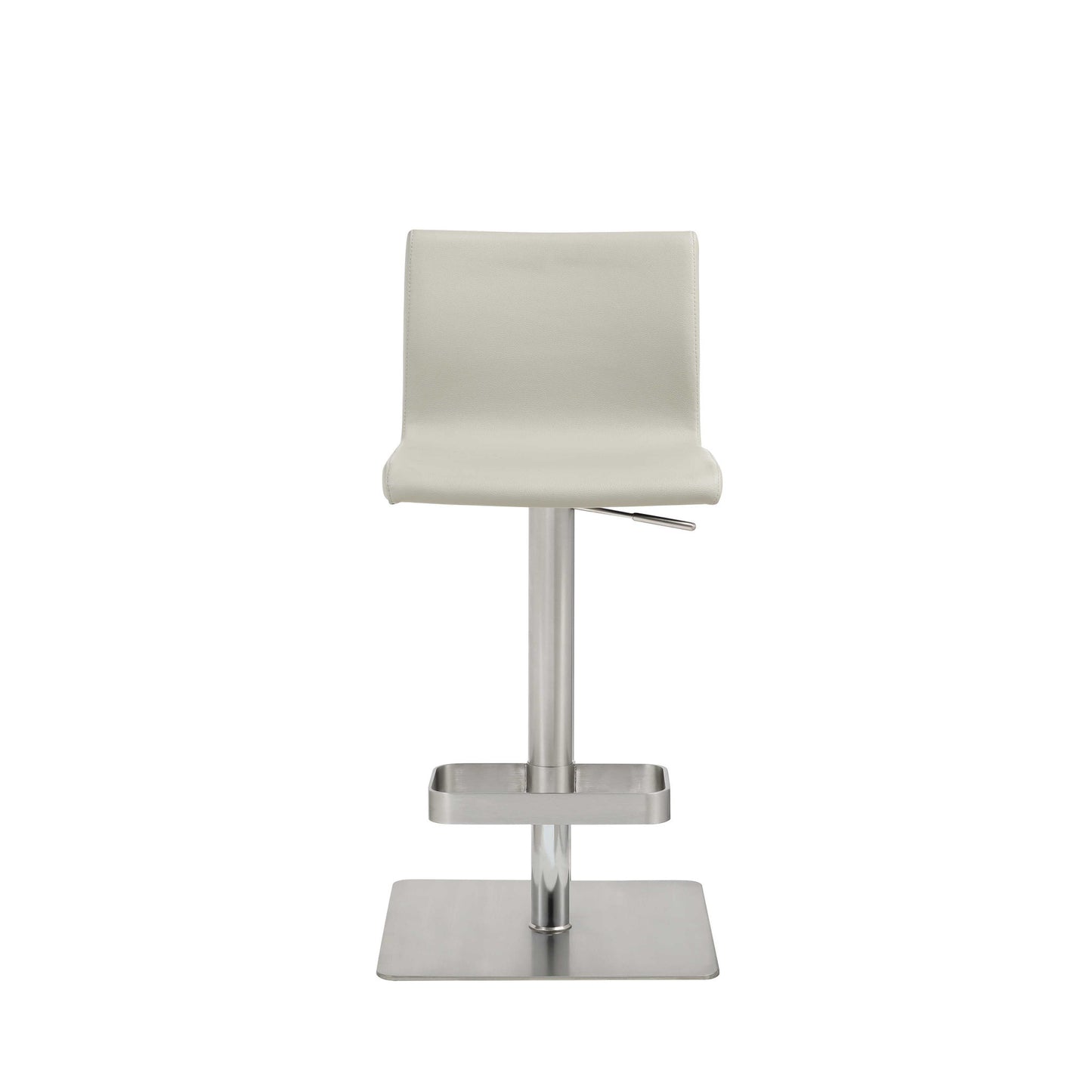 Light Gray & Silver Stainless Steel Counter Height Bar Chair