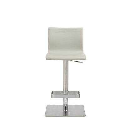 Light Gray & Silver Stainless Steel Counter Height Bar Chair