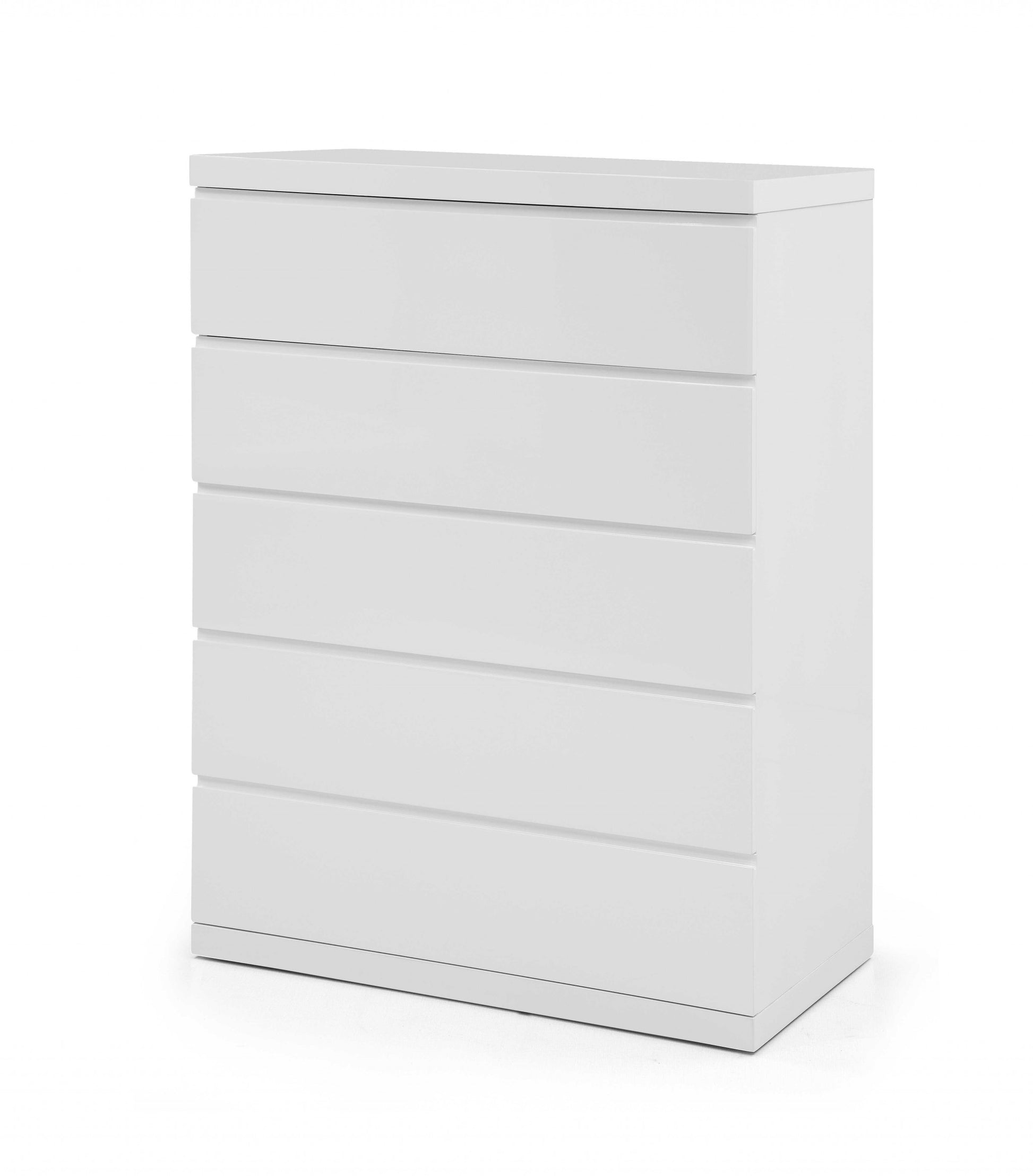 White Wood Five Drawer Dresser image 4