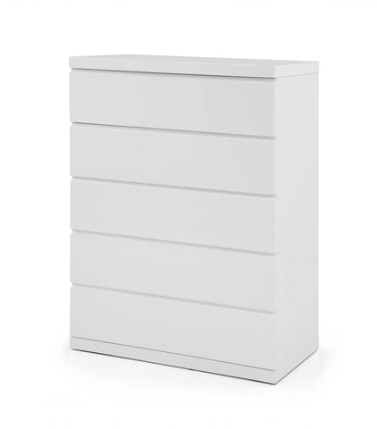 White Wood Five Drawer Dresser image 4
