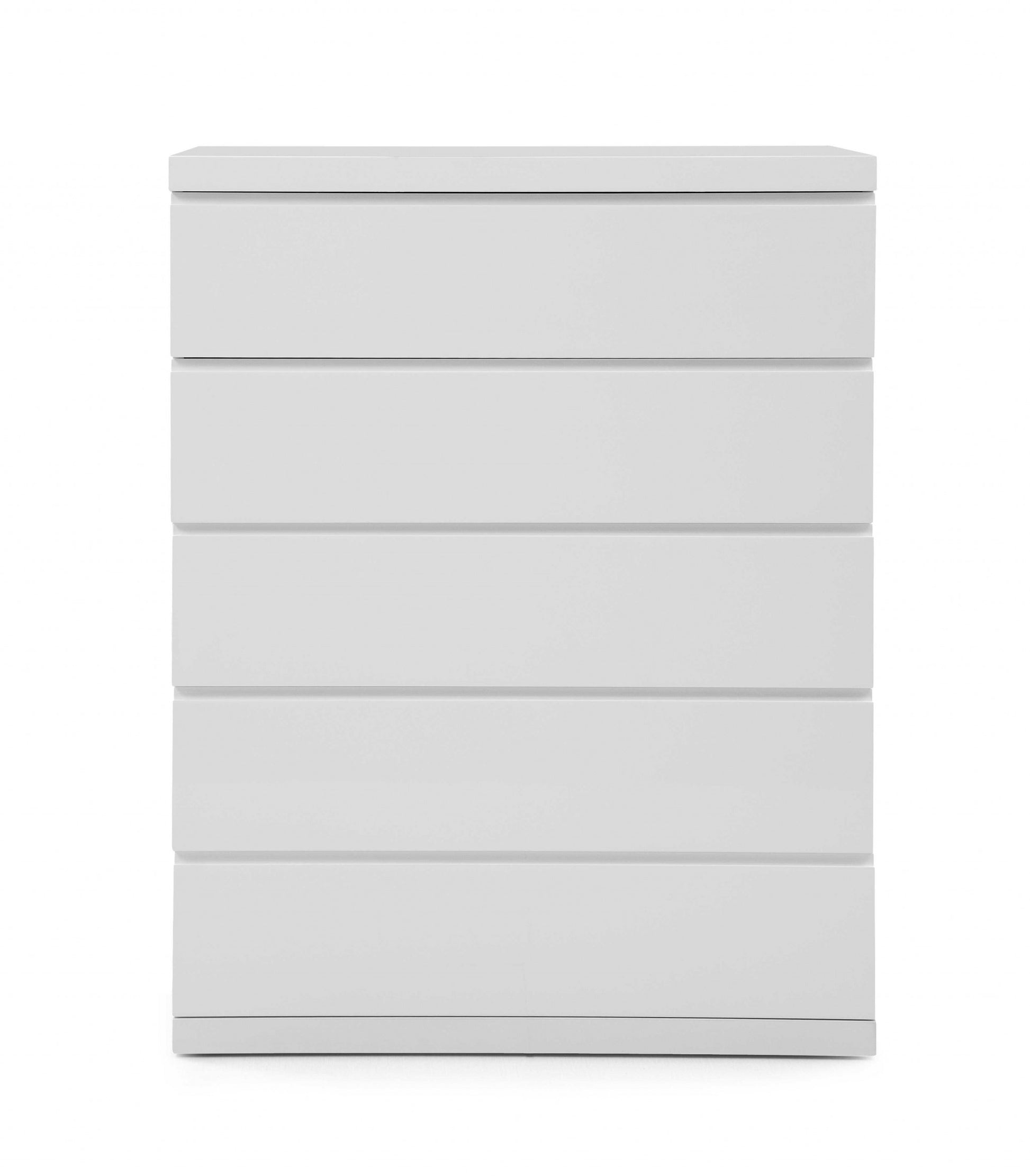 White Wood Five Drawer Dresser image 2