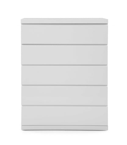 White Wood Five Drawer Dresser image 2