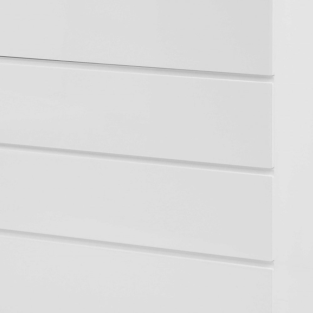 White Wood Five Drawer Dresser image 5