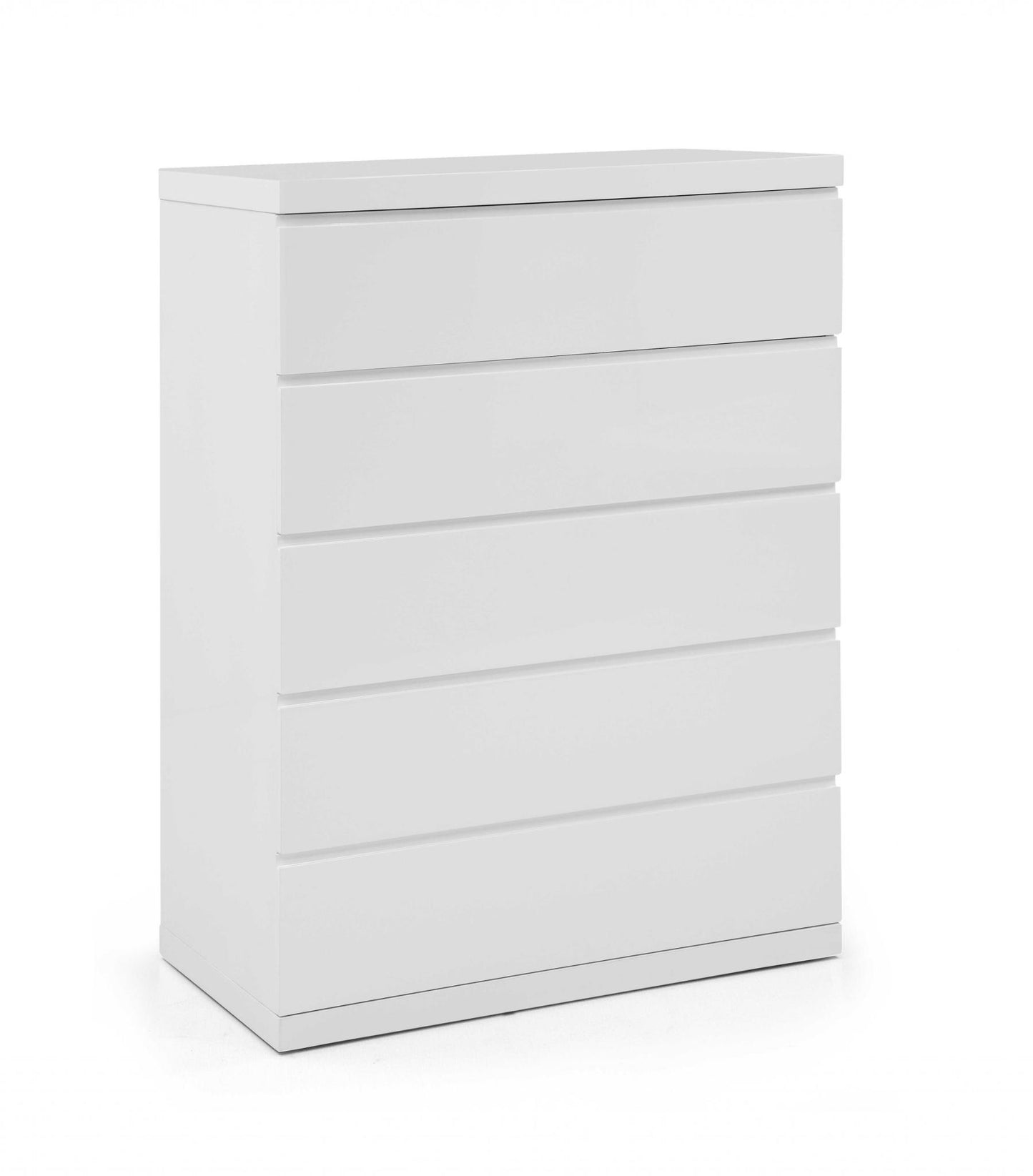 White Wood Five Drawer Dresser image 3
