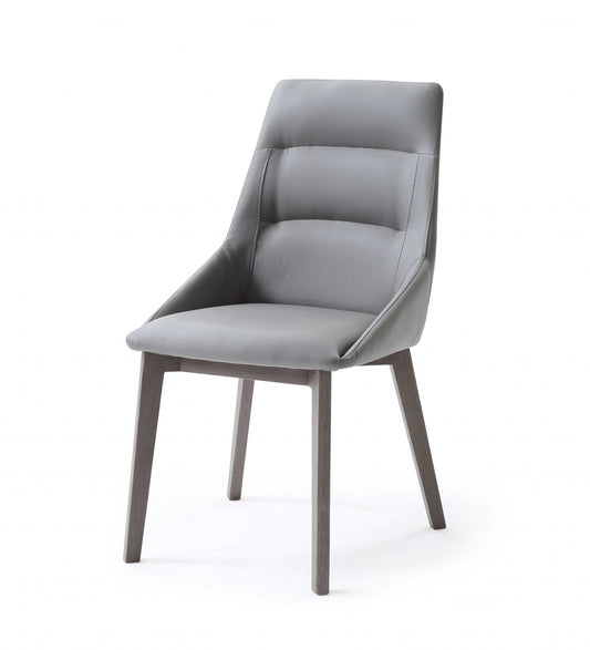 Gray Faux Leather Dining Chair - Set of 2