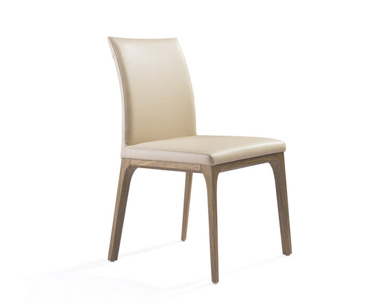 Taupe & Brown Faux Leather Dining Chair - Set of 2
