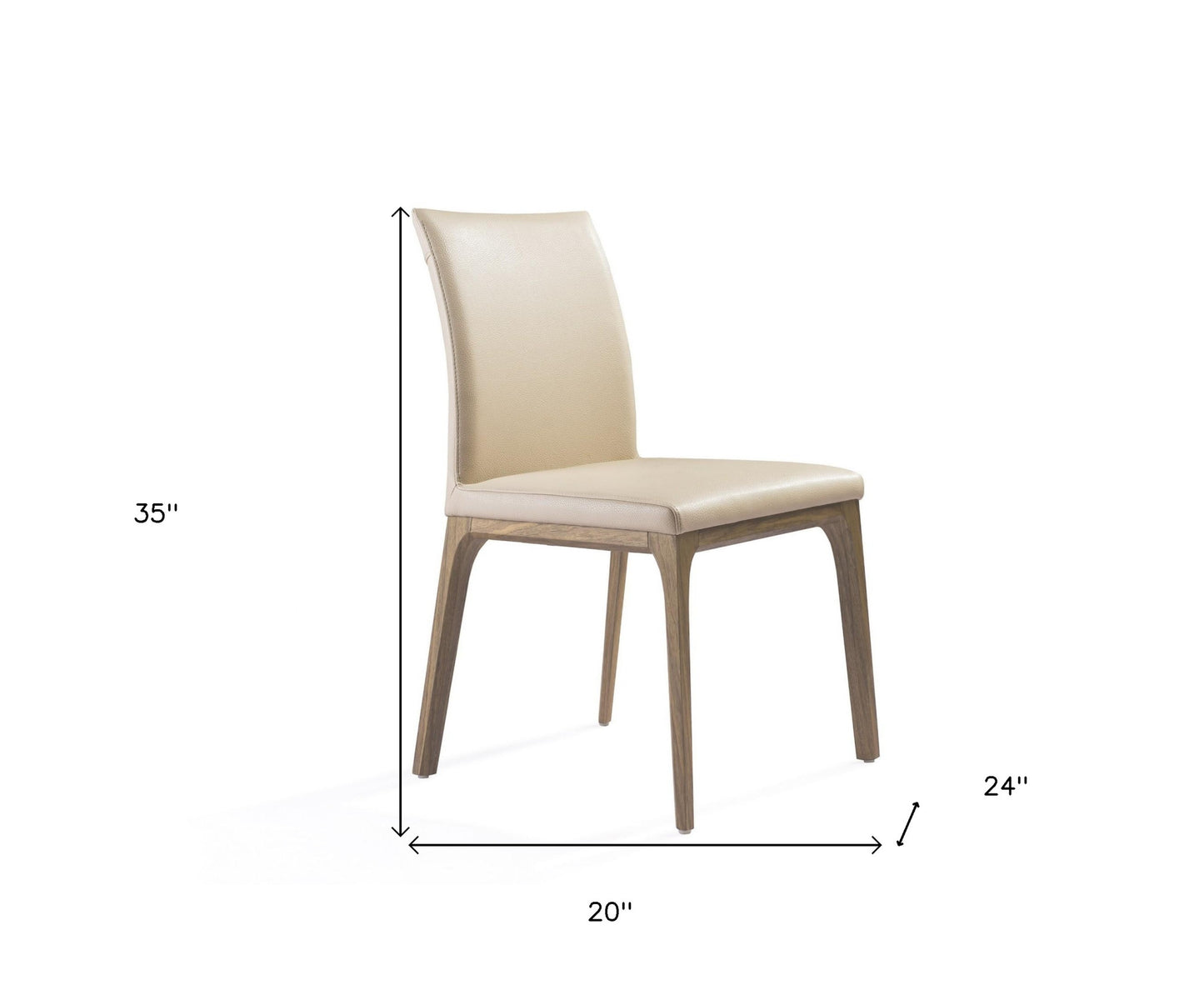 Taupe & Brown Faux Leather Dining Chair - Set of 2