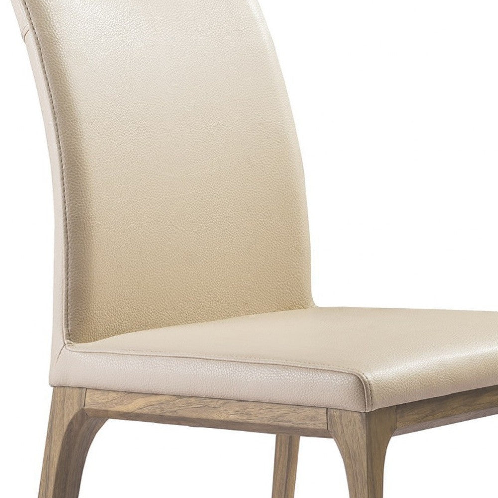 Taupe & Brown Faux Leather Dining Chair - Set of 2