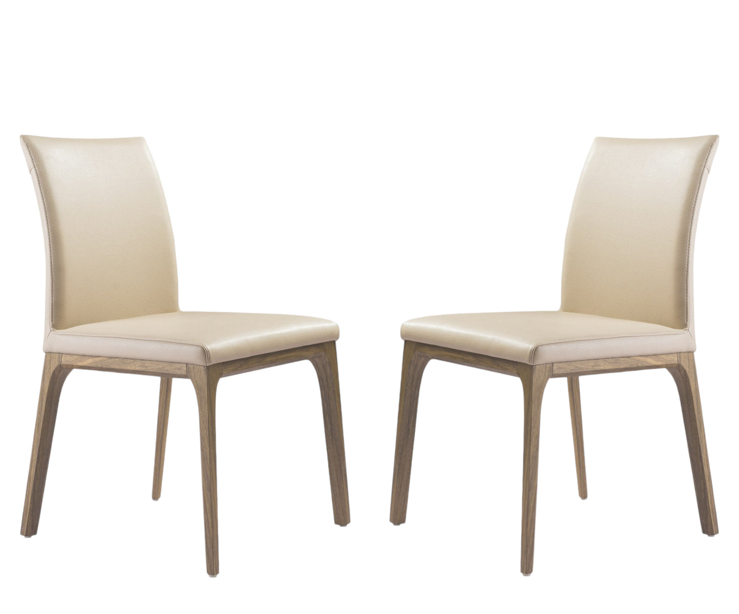 Taupe & Brown Faux Leather Dining Chair - Set of 2