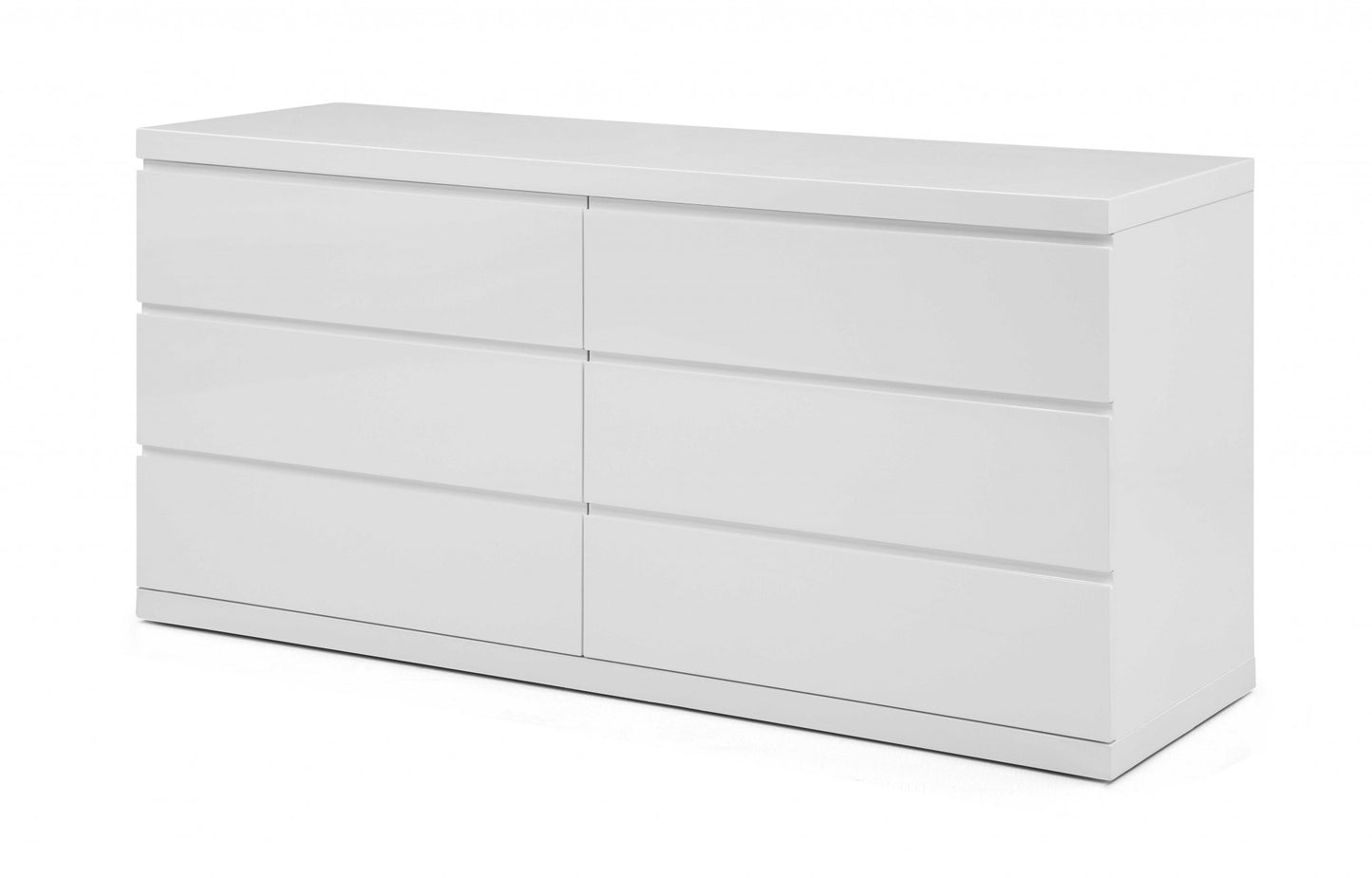 White Solid Wood Six Drawer Double Dresser image 3