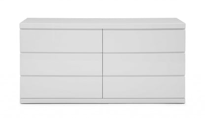 White Solid Wood Six Drawer Double Dresser image 2