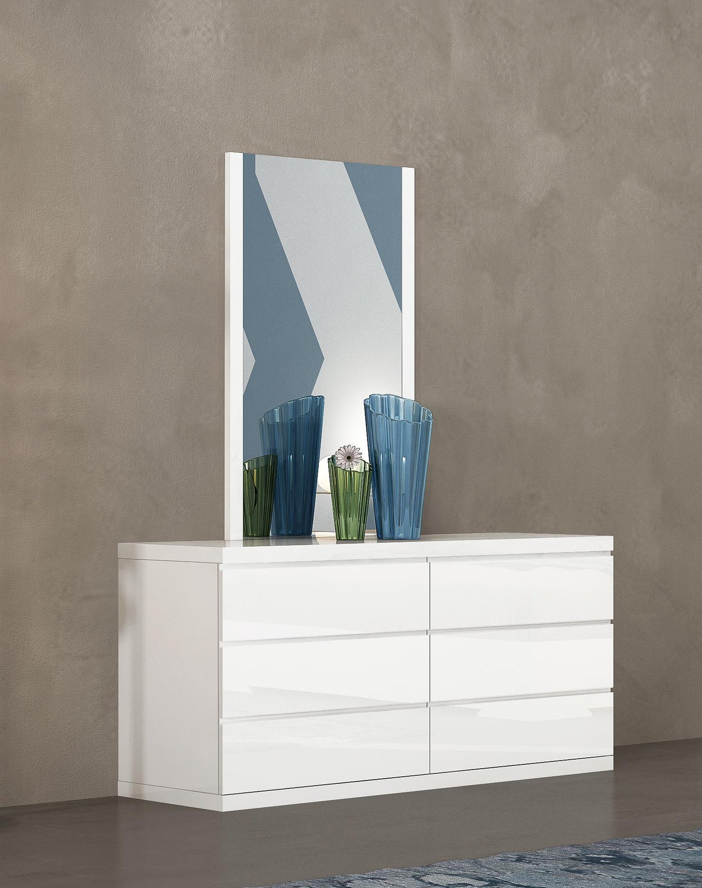 White Solid Wood Six Drawer Double Dresser image 6
