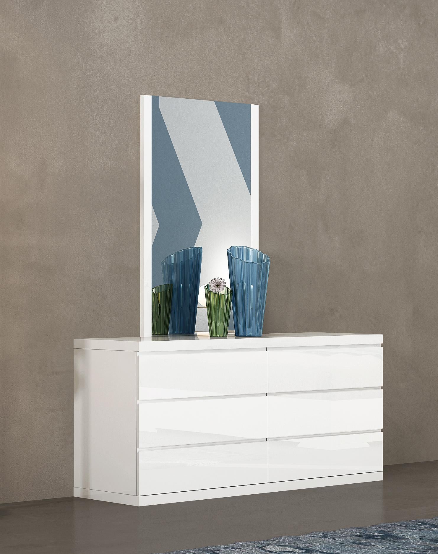 White Solid Wood Six Drawer Double Dresser image 6