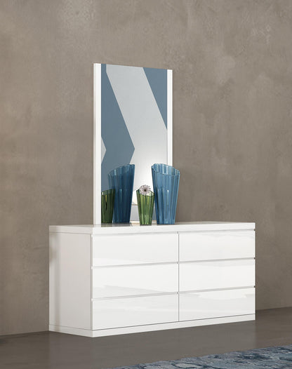 White Solid Wood Six Drawer Double Dresser image 6