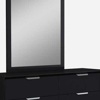 Gold and White Wood 6-Drawer Double Dresser