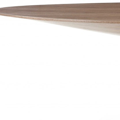Brown Oval Solid Wood Pedestal Base Dining Table