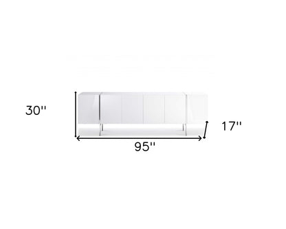 White Stainless Steel Solid Console Table