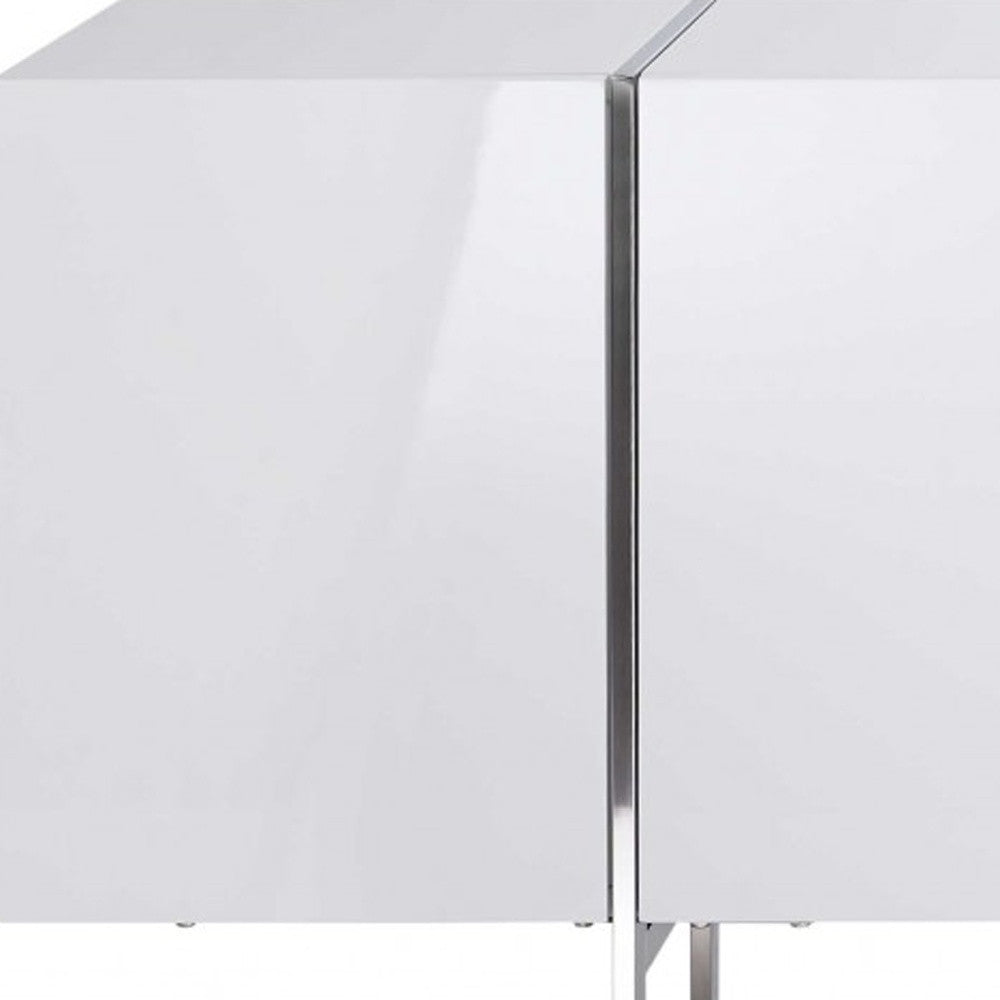 White Stainless Steel Solid Console Table