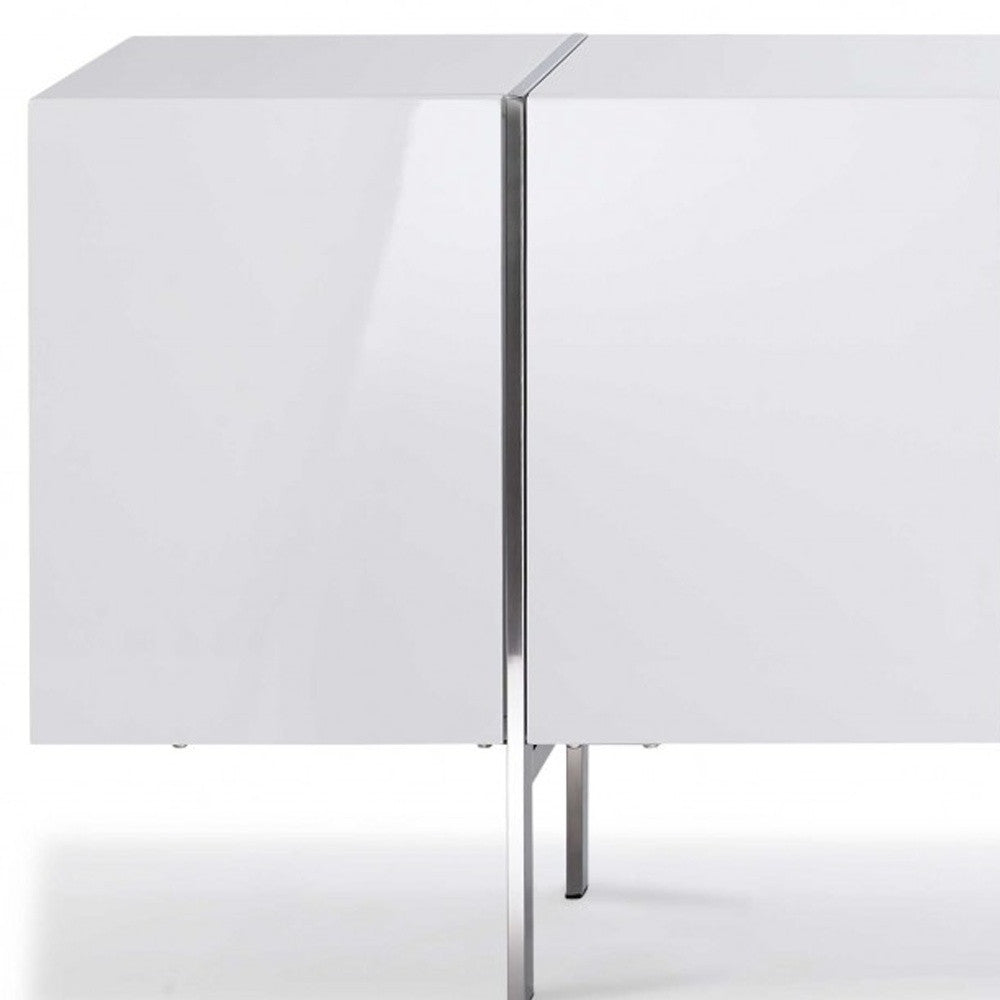 White Stainless Steel Solid Console Table