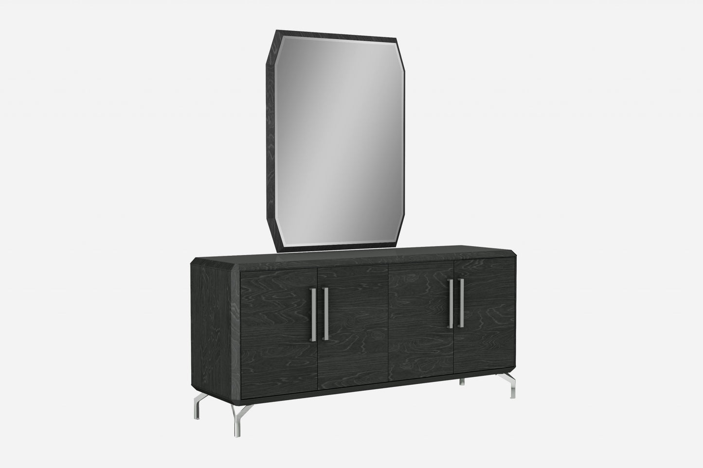 Gray Stainless Steel Solid Console Table
