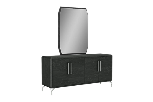 Gray Stainless Steel Solid Console Table
