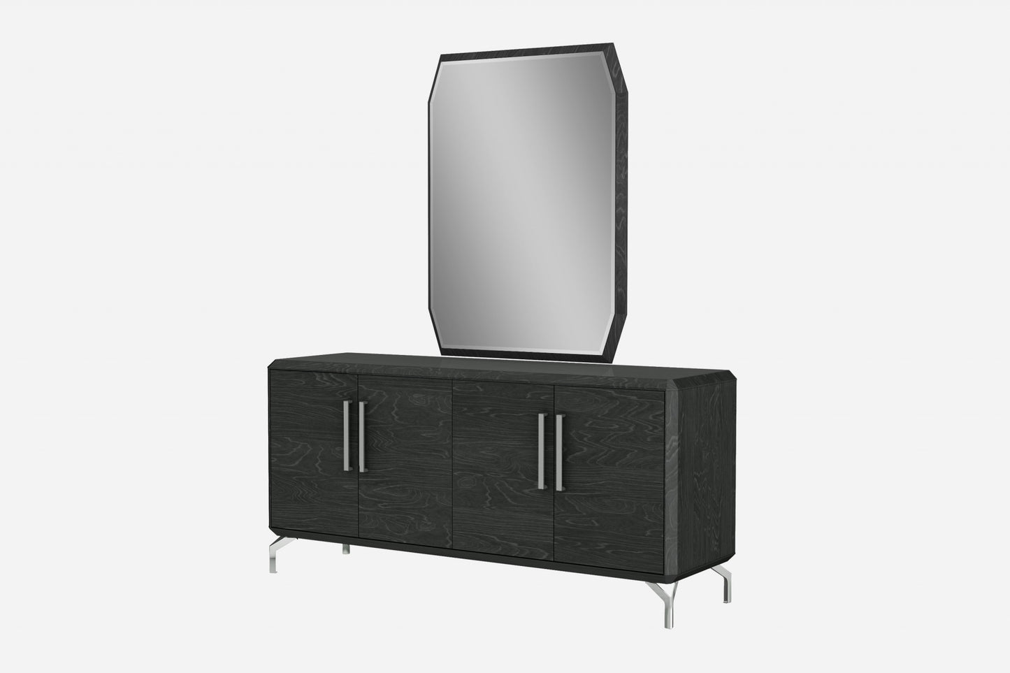 Gray Stainless Steel Solid Console Table