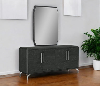 Gray Stainless Steel Solid Console Table