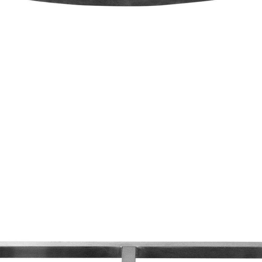 Brown & Silver Stainless Steel Low Back Bar Height Bar Chair