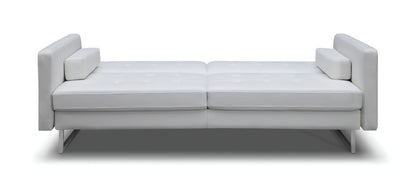 White Faux Leather Sleeper Sofa