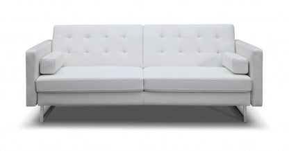 White Faux Leather Sleeper Sofa
