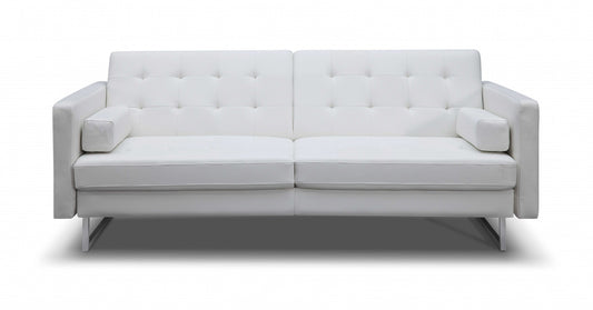White Faux Leather Sleeper Sofa