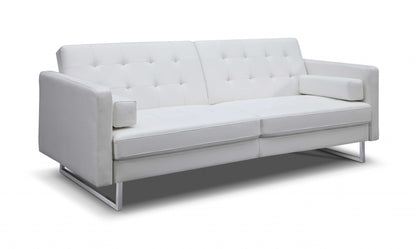 White Faux Leather Sleeper Sofa