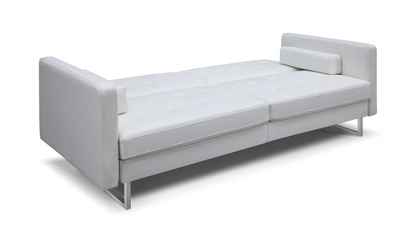 White Faux Leather Sleeper Sofa