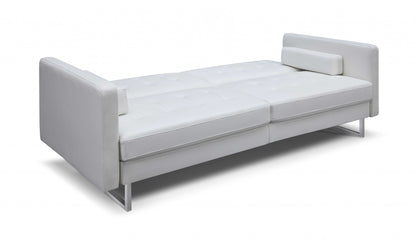 White Faux Leather Sleeper Sofa