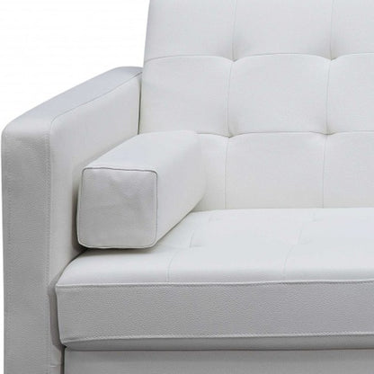 White Faux Leather Sleeper Sofa