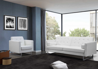 White Faux Leather Sleeper Sofa