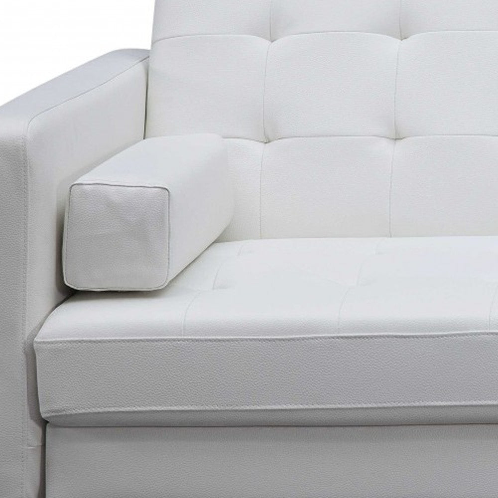 White Faux Leather Sleeper Sofa