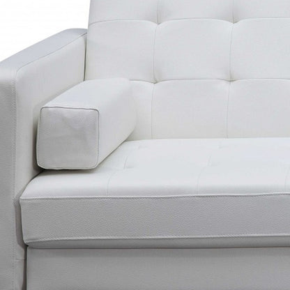 White Faux Leather Sleeper Sofa